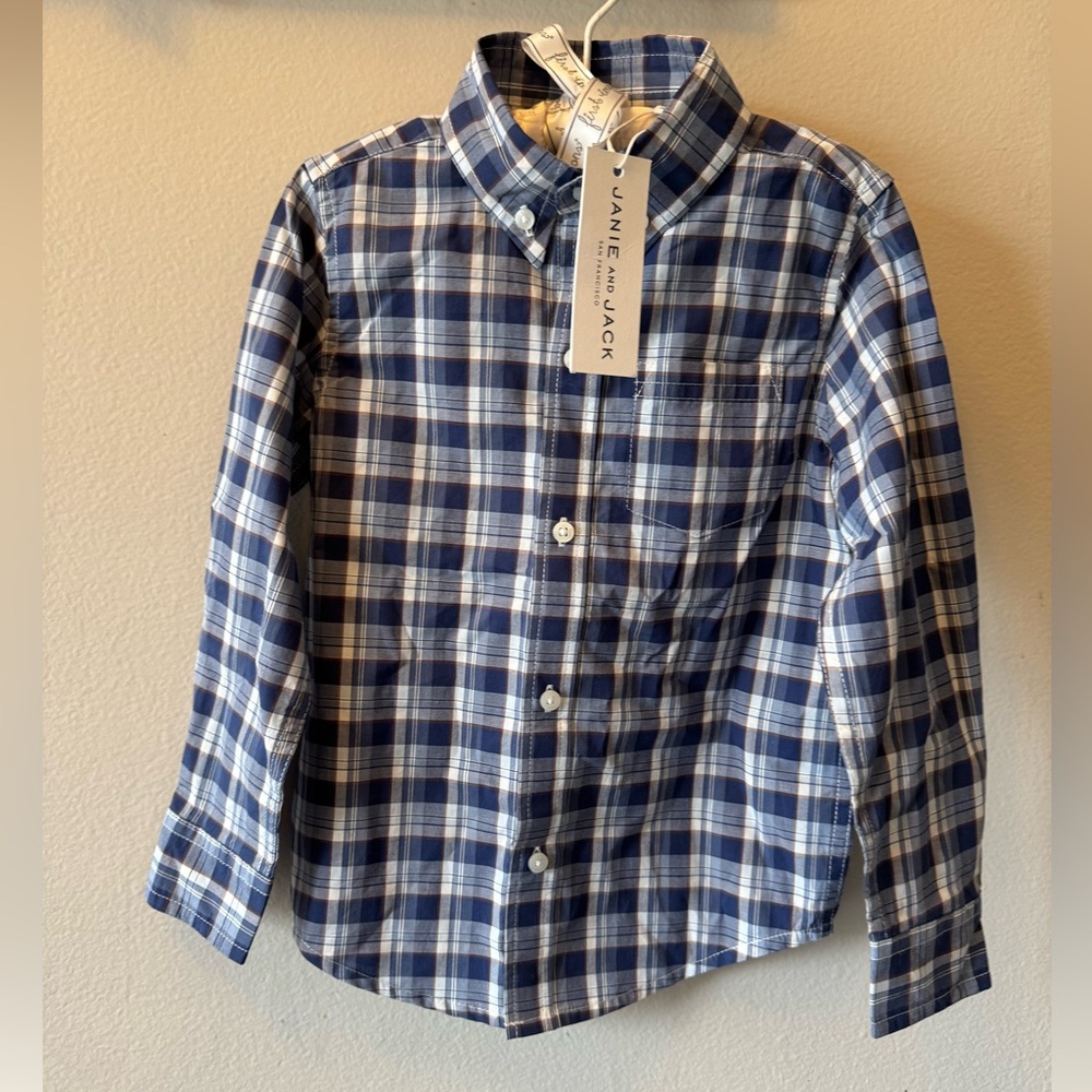 Janie and Jack Button Down Shirt size 3 NWT